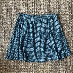 Blue Flowy H&M Printed Skirt